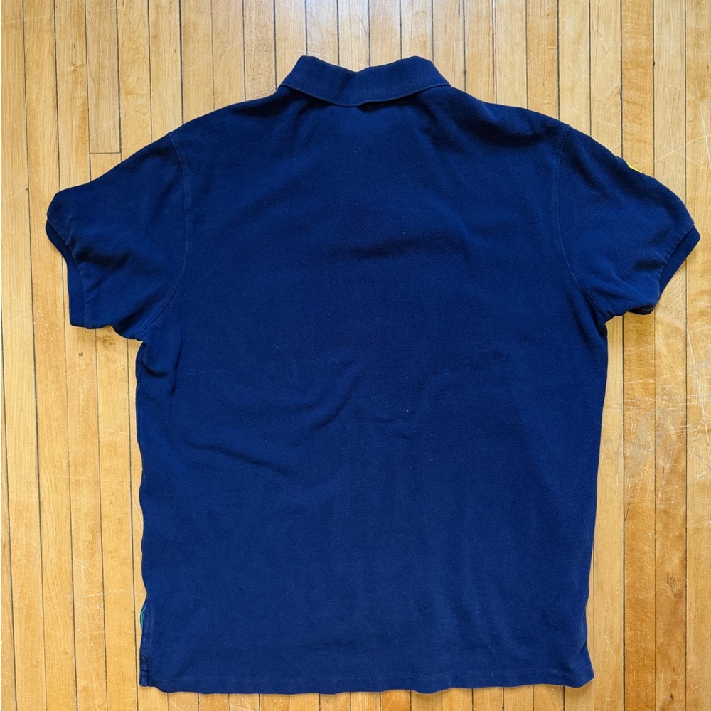 VTG Y2K Polo Ralph Lauren USA Big Pony Rugby Navy Men’s Polo Custom Fit Sz. XL - Picture 6 of 7